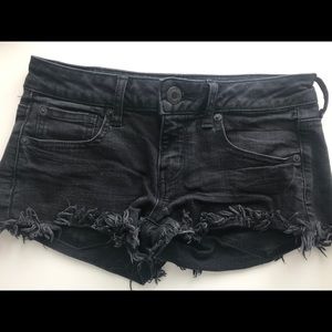 American Eagle Black super stretch jean shorts
